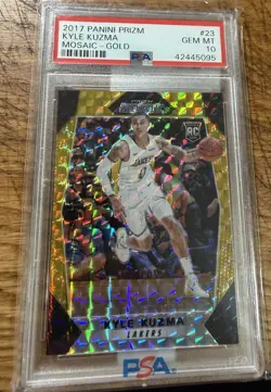 2017-18 Panini Mosaic Kyle Kuzma Gold Refractor Rookie #1/10 1/1 Psa 10 Gem Mint - Image 1
