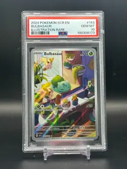 PSA 10 GEM MINT Bulbasaur Stellar Crown Full Art Holo Pokemon Card #143/142 - Image 1