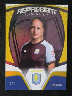 2025/26 Panini WSL Eternity Gabi Nunes Aston Villa Gold /5 Represent - Image 1