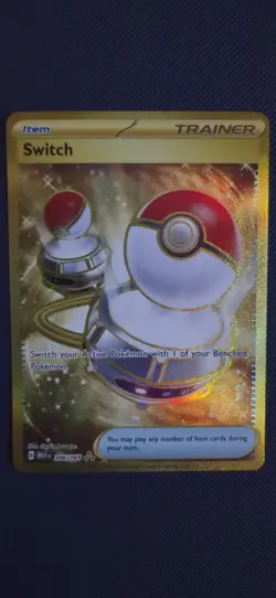Switch 206/165 Scarlet & Violet 151 Gold Secret Rare Full Art Pokemon - Image 1