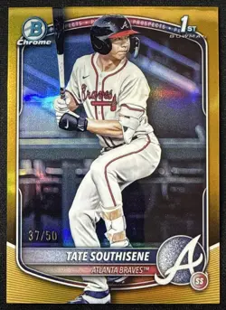 2025 Bowman Draft Tate Southisene Chrome Gold Refractor /50 1st Prospect Braves - Image 1