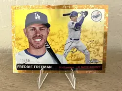 2025 Topps Chrome Platinum Freddie Freeman Gold Toile Refractor /50 Dodgers - Image 1