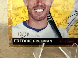2025 Topps Chrome Platinum Freddie Freeman Gold Toile Refractor /50 Dodgers - Image 2