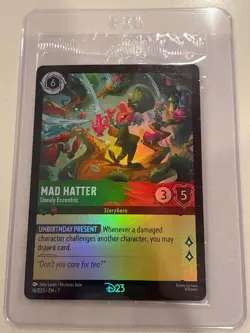2026 Disney Lorcana D23 Promo Mad Hatter Gold Member Exclusive Card - Image 1