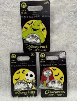 Disney Pin Glow In The Dark Jack Sally Oogie Nightmare Before Christmas LE 4500 - Image 1
