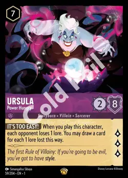 2023 DISNEY LORCANA EN 1-THE FIRST CHAPTER 59 URSULA - POWER HUNGRY FOIL - Image 3