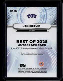 2025 Bowmans Best Josh Hoover The Best of 2025 Auto Blue Refractor /150 - Image 2