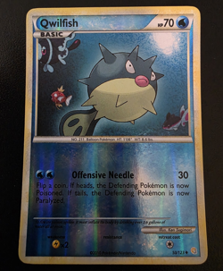 Pokemon TCG Qwilfish 50/123 HeartGold & SoulSilver Reverse Holo - Ships PWE - Image 1