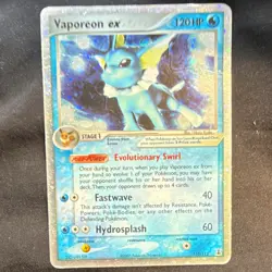 Nintendo Pokemon TCG Vaporeon ex Delta Species 110/113 Holo Ultra Rare 2005 - Image 1