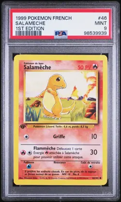 Carte Pokemon Salameche 46/102 Set de base Edition 1 PSA 9 - Image 2