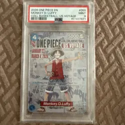 2026 One Piece Promos College Basketball US Voyage Monkey D. Luffy #P-055 PSA 9 - Image 1