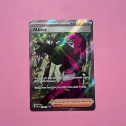 Atticus 133/131 NM Full Art Ultra Rare Prismatic Evolutions Pokemon Card English - Image 1