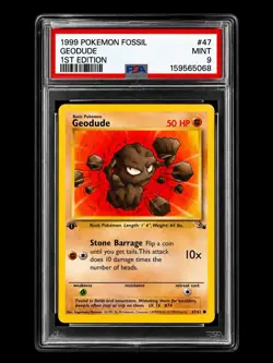Pokemon TCG Geodude Fossil 1st Edition Eng 47/62 PSA 9 1999 WOTC Age 6+ - Image 1