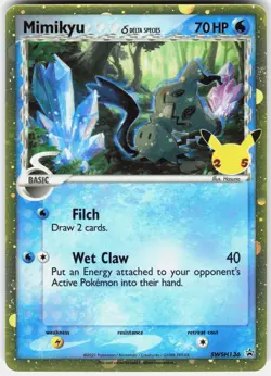 Pokemon Mimikyu (Delta Species) SWSH136 Holo Sword & Shield Promo Pokemon NM - Image 1