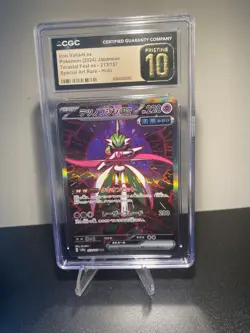 CGC PRISTINE 10 Iron Valiant ex 213/187 SAR Terastal Fest Holo Pokemon Card JPN - Image 1