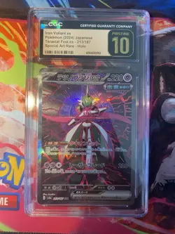 CGC PRISTINE 10 Iron Valiant ex 213/187 SAR Terastal Fest Holo Pokemon Card JPN - Image 3