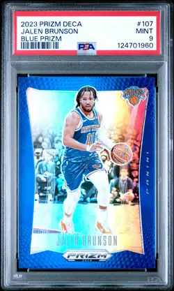 2023 Panini Prizm Deca Jalen Brunson #107 Blue PSA 9 - Image 1