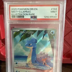 2025 Pokemon Destined Rivals Illustration Rare #194 Misty's Lapras Mint PSA 9 - Image 3