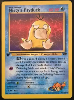 Misty's Psyduck 90/132 Common Gym Challenge Pokemon 1st Edition Lightly Played - Image 2