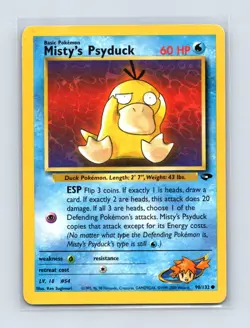 Misty's Psyduck 90/132 Common Gym Challenge Pokemon Unlimited Lightly Played - Image 1