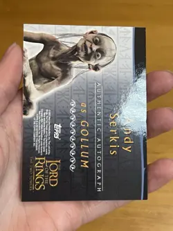 Lord Of The Rings The Two Towers Andy Serkis / Gollum autograph card Topps 2003 - Image 3
