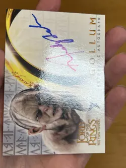 Lord Of The Rings The Two Towers Andy Serkis / Gollum autograph card Topps 2003 - Image 5