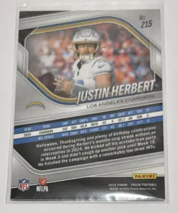 Justin Herbert 4 Card Lot - Panini Prizm Rookie Select Green Black - Chargers - Image 3
