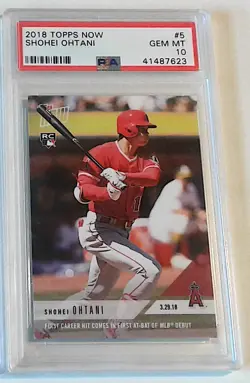 2018 TOPPS NOW SHOHEI OHTANI PSA 10 2018 TOPPS NOW #5 ROOKIE - Image 1