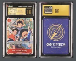 One Piece TCG Ace & Sabo & Luffy OP13-007 SR Holo Alt Art 2025 CGC Pristine 10 - Image 1