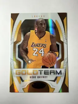 2009 Panini Certified Kobe Bryant Gold Team /250 Red #1 2010 Lakers - Image 1