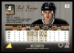 1995-96 Select Certified Mirror Gold Paul Kariya Anaheim Mighty Ducks #13 - Image 2