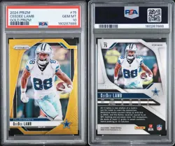 Ceedee Lamb 2024 Prizm True Gold 10/10 PSA 10 #75 Cowboys Rare - Image 3