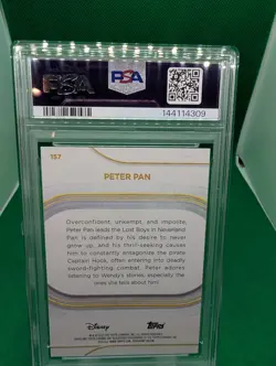2025 Topps Chrome Sapphire Disney Peter Pan Gold Sapphire /50 PSA 8 49/50 - Image 2