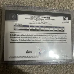 2025-26 Topps - Anthony Edwards #108 Gold Foilboard Season Tip-Off /50 - Image 2