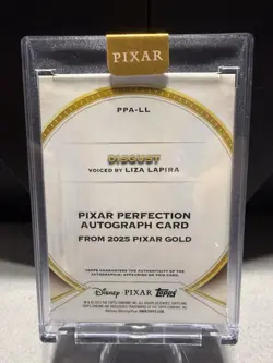 2025 Topps Disney Pixar Gold Encased Disgust Liza Lapira Auto PPA-LL /100 - Image 2