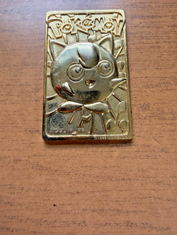 1999 Jigglypuff Burger King Nintendo Pokemon 23K Gold Plated Trading Card Bar - Image 1