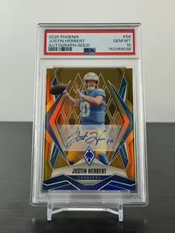 Justin Herbert 2025 Phoenix Auto Gold /10 PSA 10 Chargers! - Image 1