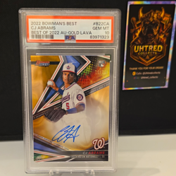 Topps 2022 Bowman's Best CJ Abrams RC Auto Gold Lava /75 B22-CA PSA 10 - Image 1