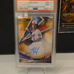 Topps 2022 Bowman's Best CJ Abrams RC Auto Gold Lava /75 B22-CA PSA 10 - Image 2
