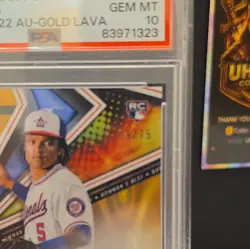 Topps 2022 Bowman's Best CJ Abrams RC Auto Gold Lava /75 B22-CA PSA 10 - Image 3