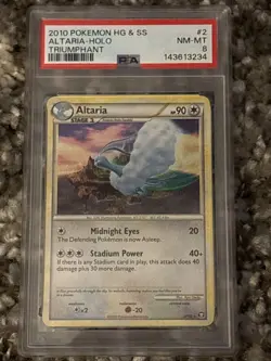 2010 HG & SS Altaria Holo Pokemon Triumphant #2 PSA 8 NM-MT - Image 1