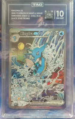 Pokemon TCG Kingdra ex 131 Scarlet & Violet Promo Holo TAG 10 Black Star EX - Image 1