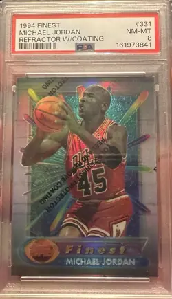 1994-95 Topps Finest - Michael Jordan #331 Refractor PSA 8 W/Coating!! - Image 1