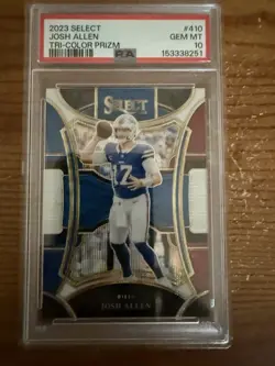 2023 Select - Josh Allen #410 - Tri Color Prizm - 106/149 PSA 10 - Image 1