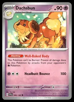 Dachsbun 99/198 Pokemon Card Scarlet & Violet Uncommon 90 HP Near Mint MC - Image 1