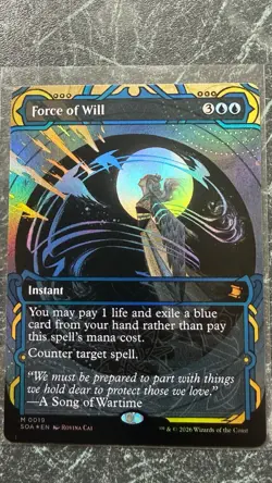 Force Of Will (0019) FOIL Borderless MTG Secrets Of Strixhaven Mystical Archive - Image 1