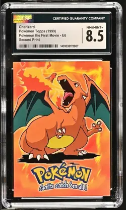 Charizard E6 Topps Pokemon the First Movie 1999 Second Print CGC 8.5 - Image 1