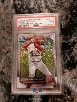 2025 Bowman Chrome 1st Rainiel Rodriguez Speckle Refractor PSA 9 BCP-200 - Image 1