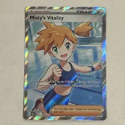 Pokemon Pitch Black Misty's Vitality 111/084 Ultra Rare Holo Full Art Supporter - Image 1