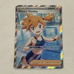 Pokemon Pitch Black Misty's Vitality 111/084 Ultra Rare Holo Full Art Supporter - Image 2